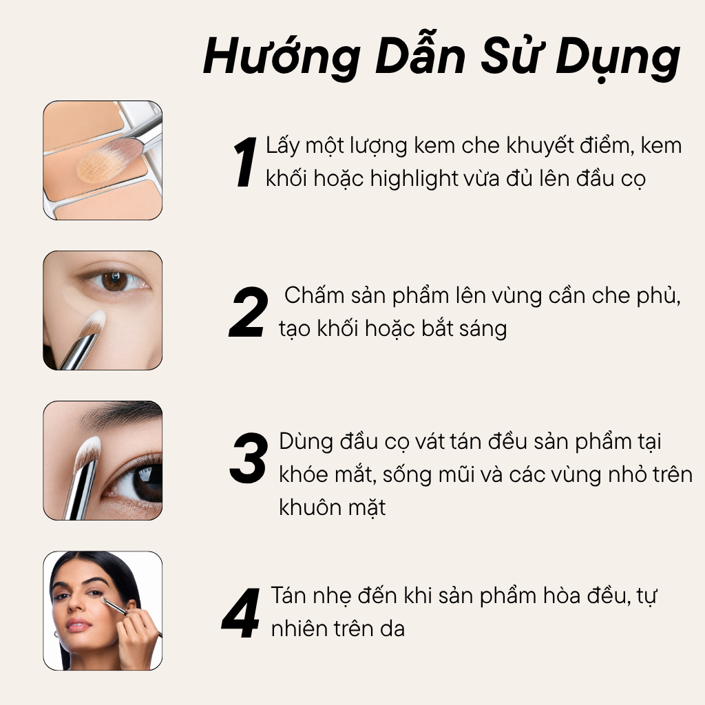 Cọ Che Khuyết Điểm Đầu Vát Hình Ngón Tay Bh Cosmetics Concealer Brush BH521